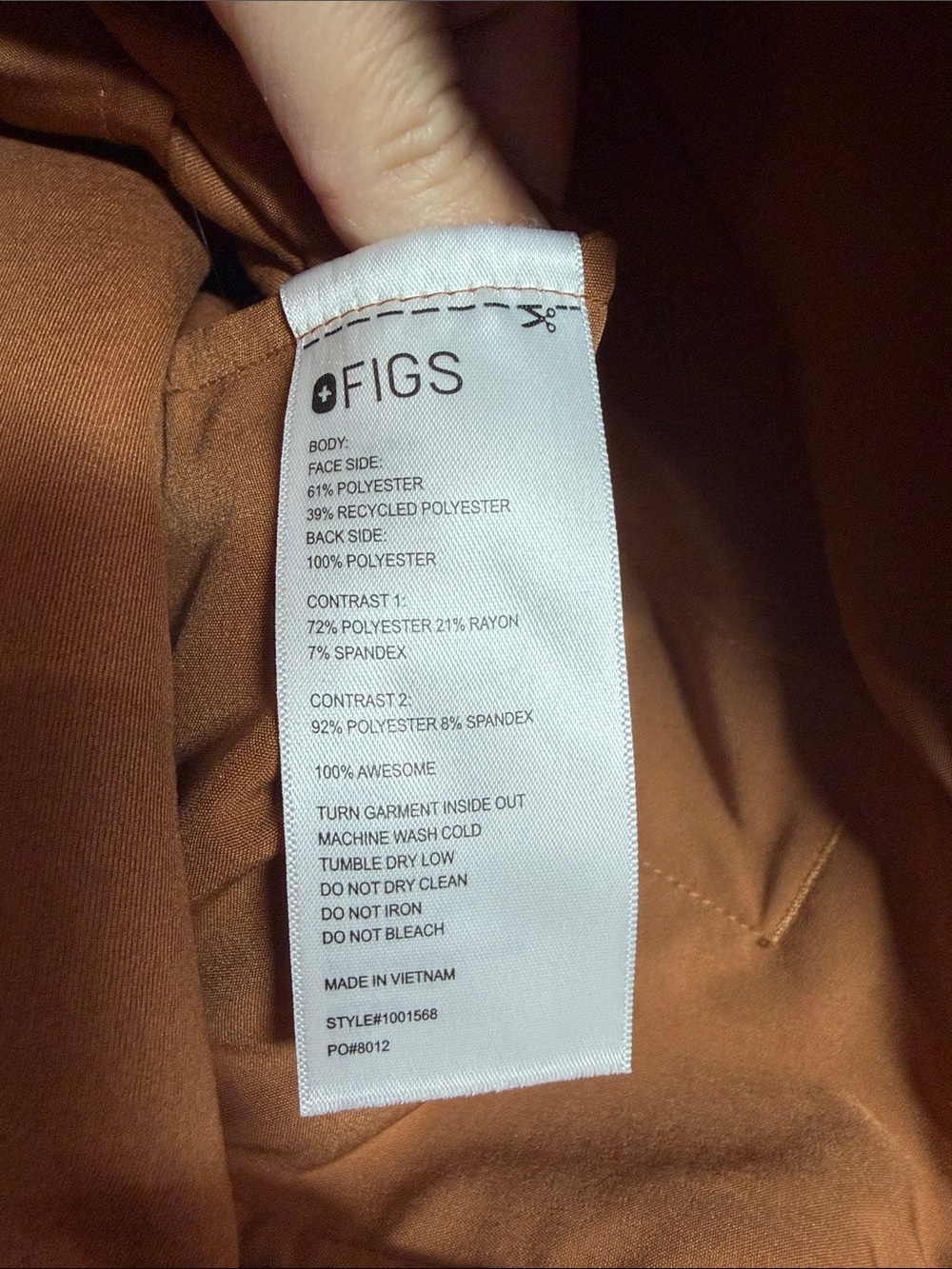 FIGS High Pile Sherpa Fleece Bomber Jacket Full Zip Mocha Brown Tan Medium - Picture 7 of 10